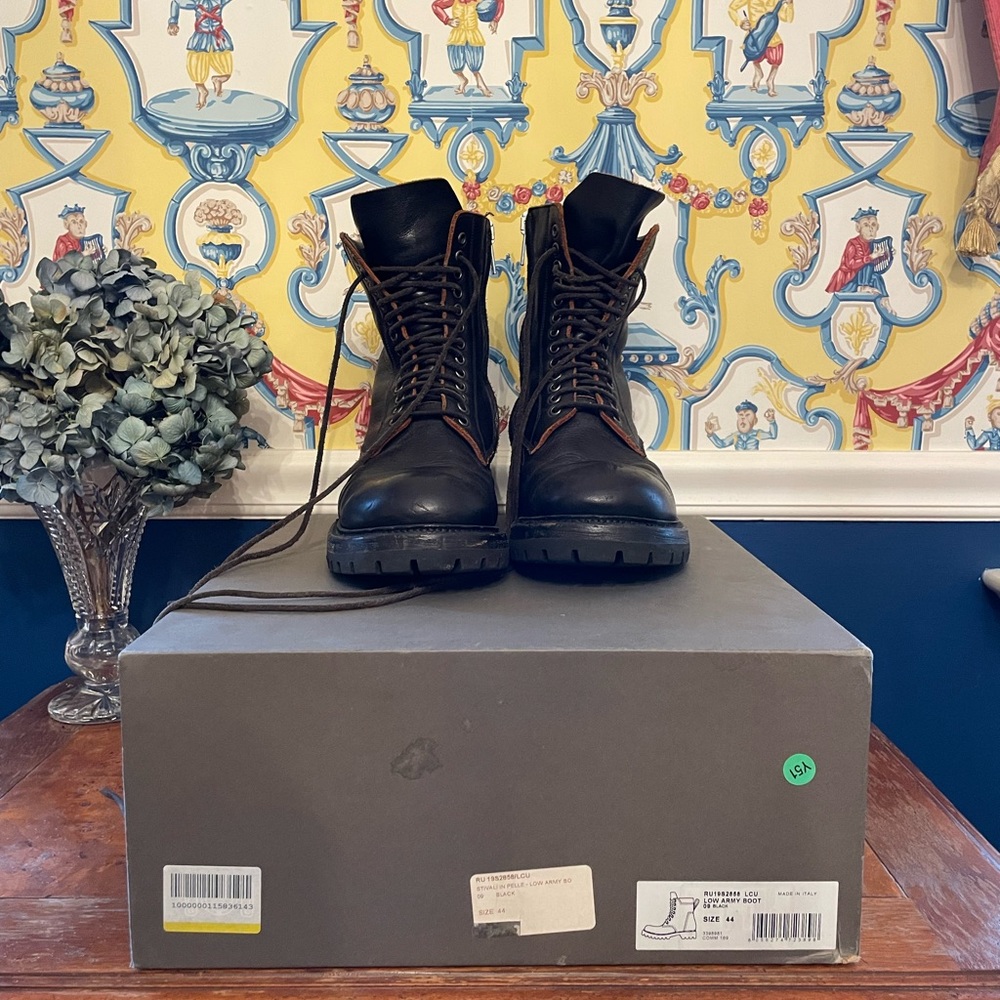 Rick Owens low combat boots “rare color”